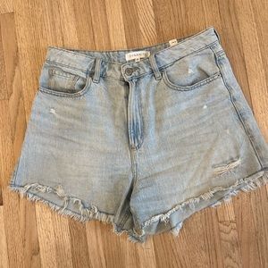 High waisted denim shorts